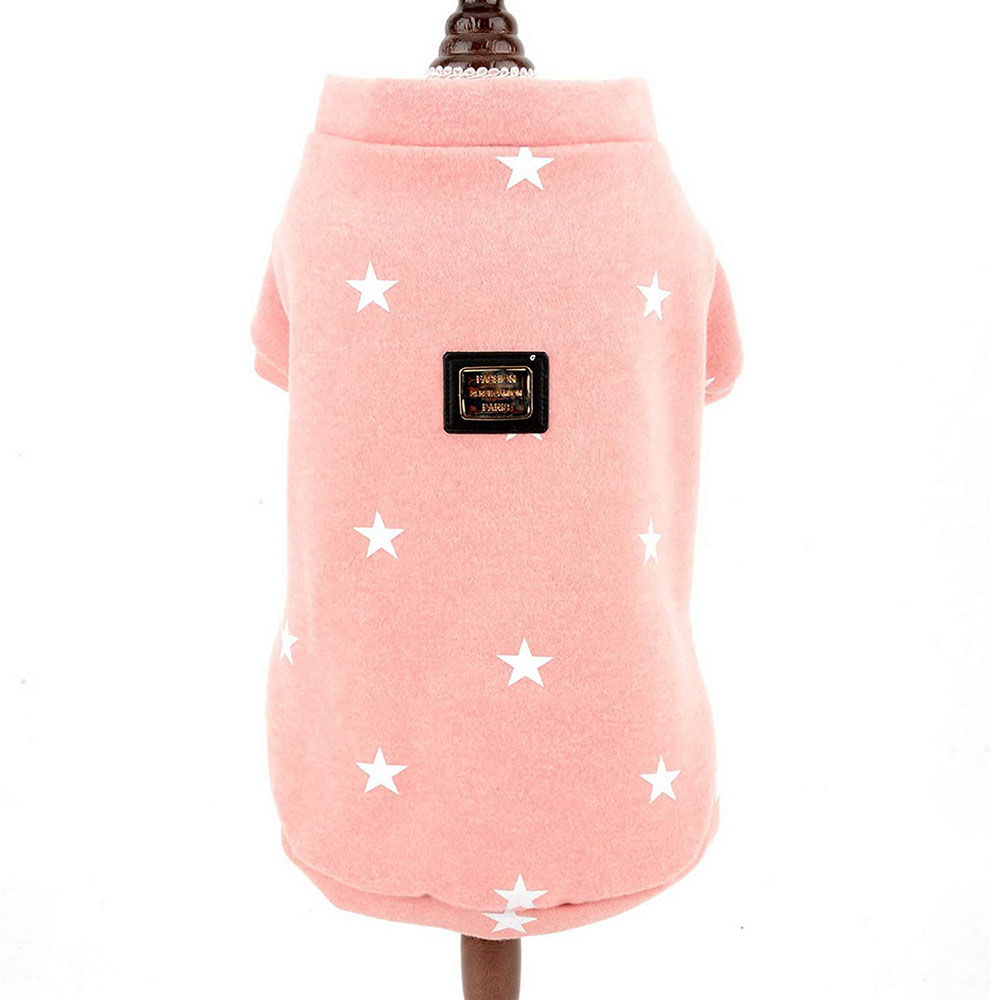 Puppy Pet Clothing Cute Star Print Dog Coat Jacket for Small Dogs Winter Cat Clothes Fleece Sweatshirt Warm Sweater Dog Outfits