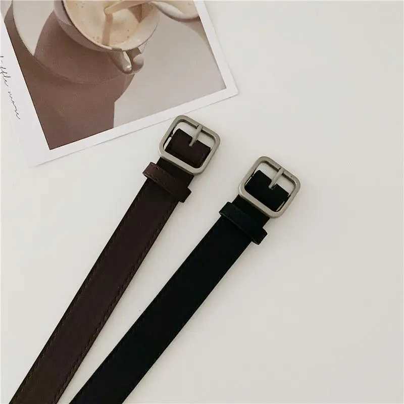 2013 new Korean fashion wild belt Chic students casual retro simple square buckle belt trouser belt men and womenX240914