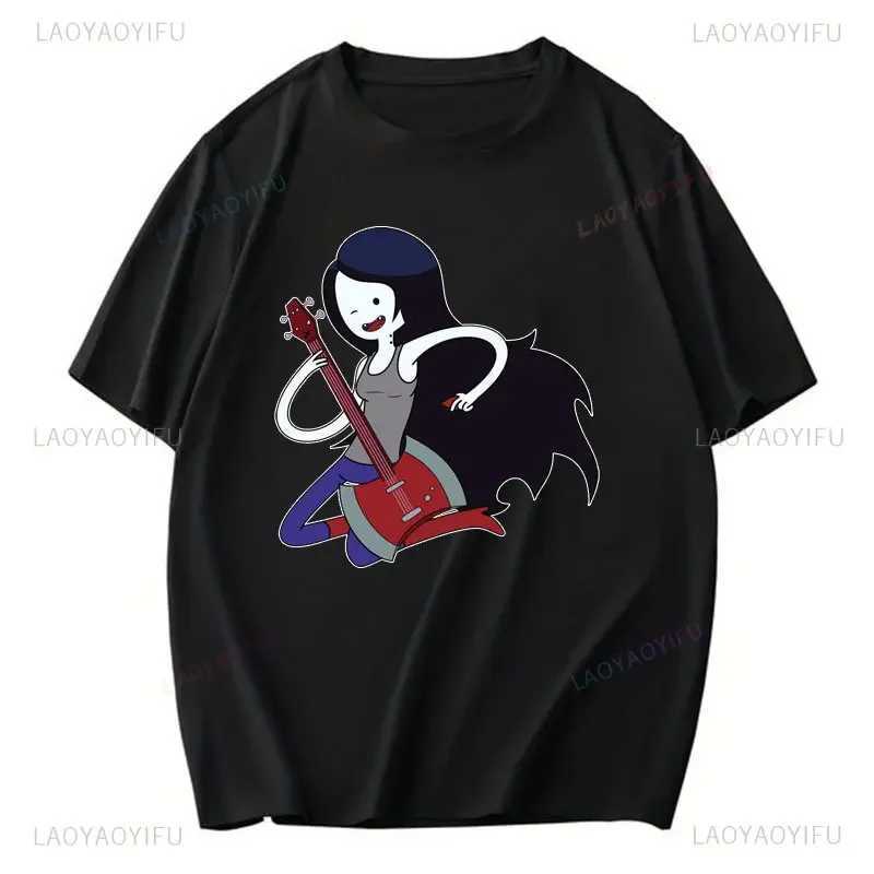 Adventure Time Cotton T-shirt Fun Cartoon Printed Mens T-shirt Casual Wear Classic Anime Graphic Mens T-shirt CL240913