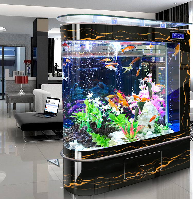 Customized large transparent cube Acrylic aquarium fish tank Glass Bullet front fish tank aquarium