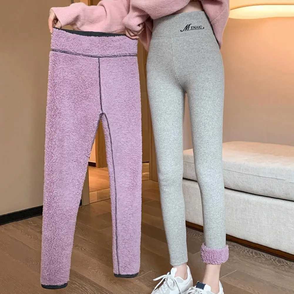 Fall Winter Women Leggings Thickened Plush Warm Pants Skinny Elastic High Waist Cold Resistant Women Basic Sports Yoga PantsX240914
