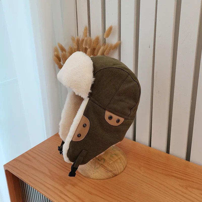 Winter Earflap Bomber Hats Fur Ushanka Cap Thickened Warm Russian Hat Cycling Skiing Outdoor Windproof Wool Ear Flap 240910