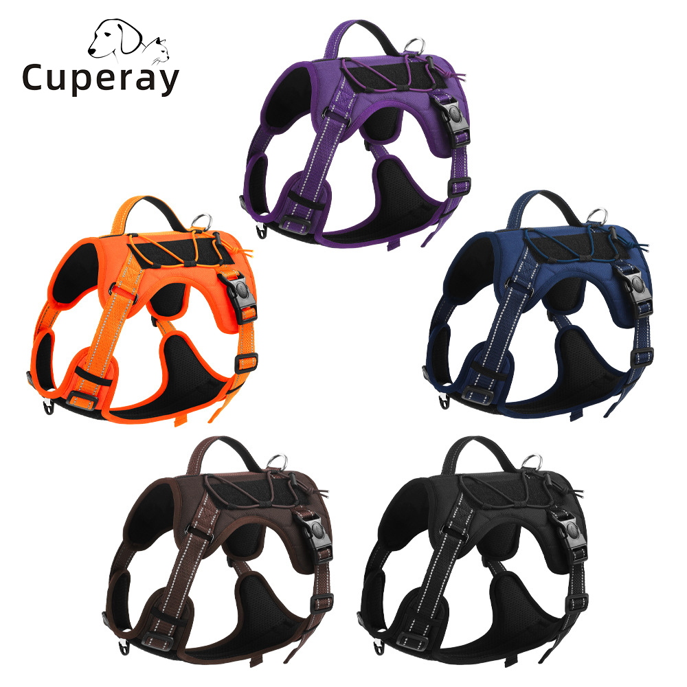 Tactical Dog Harness for Large Medium Dogs,Heavy Duty Dog Harness with Handle,Adjustable No Pull Dog Harness for Hiking Training