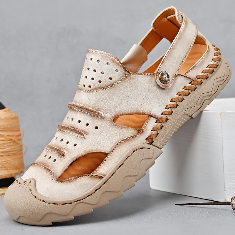 Classic Brand Mens Summer Genuine Leather Sandals Outdoor Casual Lightweight Sandal Fashion Men Sneakers Size 38-46 5270