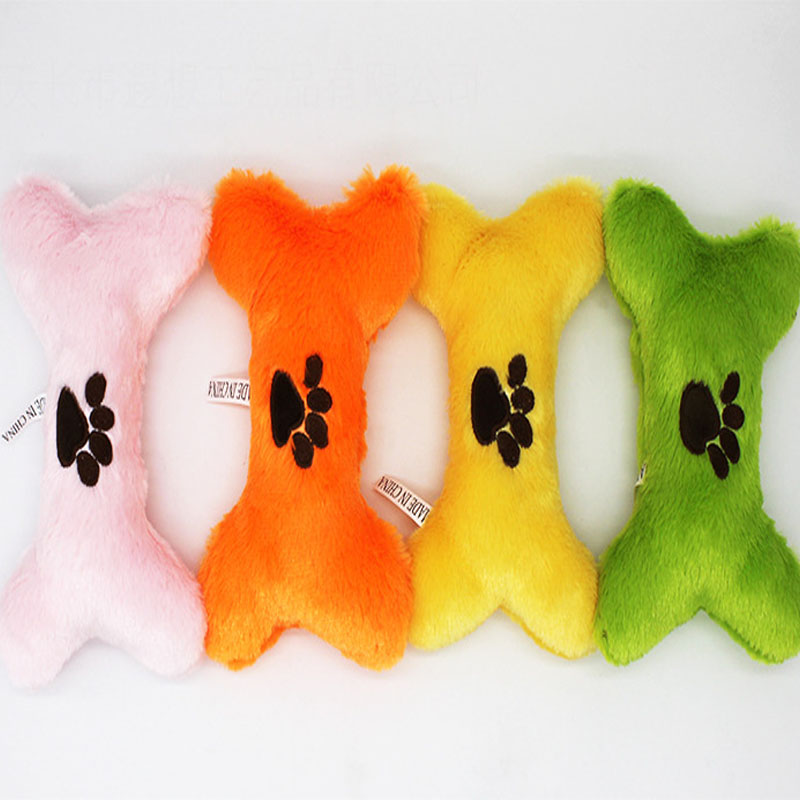 Bone Dog Toy Pet Bite Resistant Plush Puppy Squeaky Toy Squeaky Sound Funny Toy For Dogs Molar Chew Toys