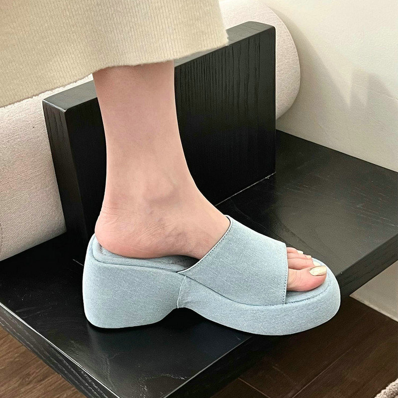 White 2024 Sandals Women's Summer High Heel Platform Slippers 13f3