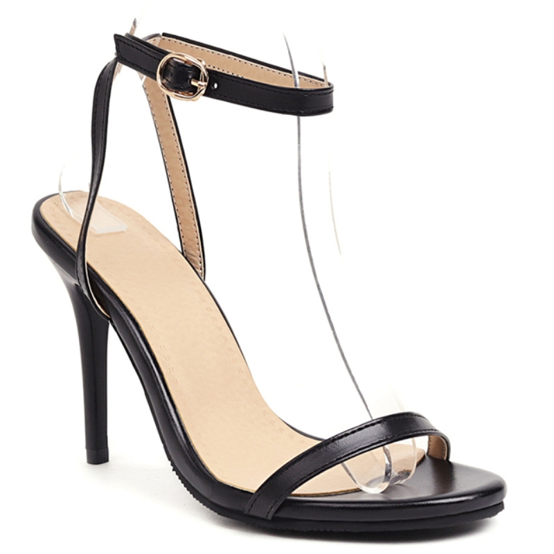 2025 new Women's Elegant Sandals Summer Sexy High Heel Flip ps Ladies Ankle Strap Black White Red Dance Party Shoes Large Size 693b