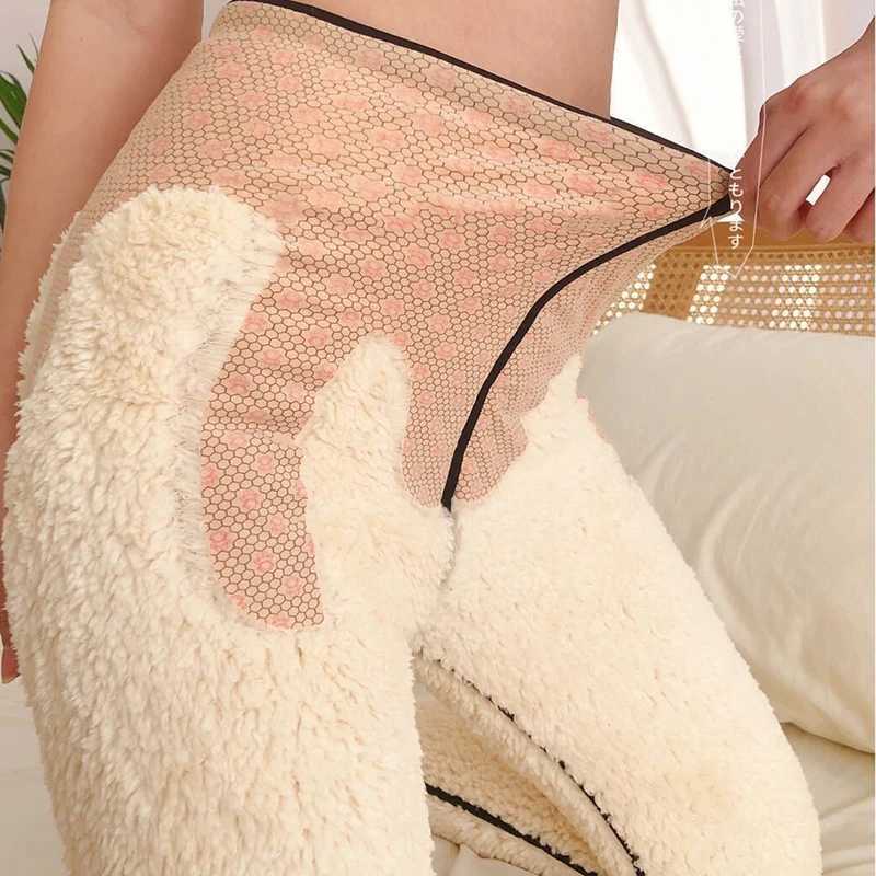 Women 2023 Winter warm Faux Lambwool skintight Leggings Basic High Wasit Lift Hips Pants Casual Snow Wear Thick Pencil trousersX240914