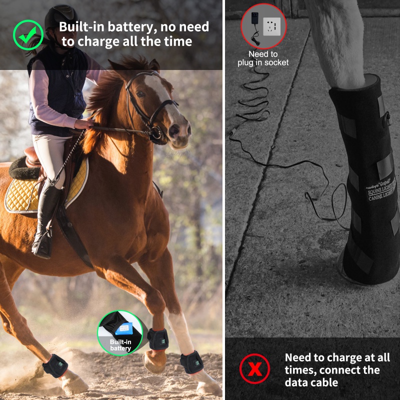 1pc unique 660nm 850nm equine red infrared light therapy horse hoof wraps red light therapy pads for horses