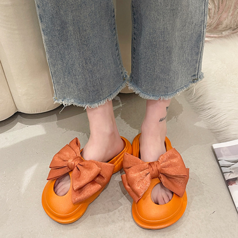 20222 New Summer Women Soft Sole Slides Shoes Fashion Outdoor Walking Bow-knot Sandals Female Home Light Breathable Sandalias