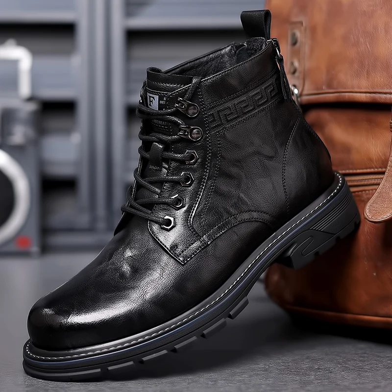 Ankle Italian Winter Work Business Wear-resistant Soles Men's Casual New Cold Resistant Cotton Boots 2216