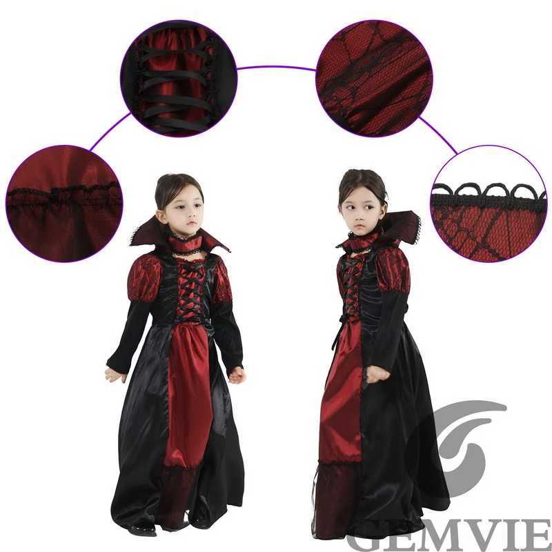 Girls Halloween costumes vampire costumes childrens vampire role-playing carnival party role-playing costumes and stickers W240914