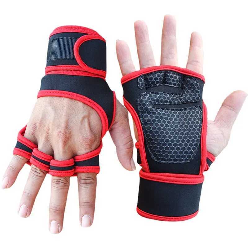 Cycling gloves Weightlifting Training for Men Women Fitness Sports Body Building Gymnastics Gym Hand Wrist Palm Protector Gloves Y240914