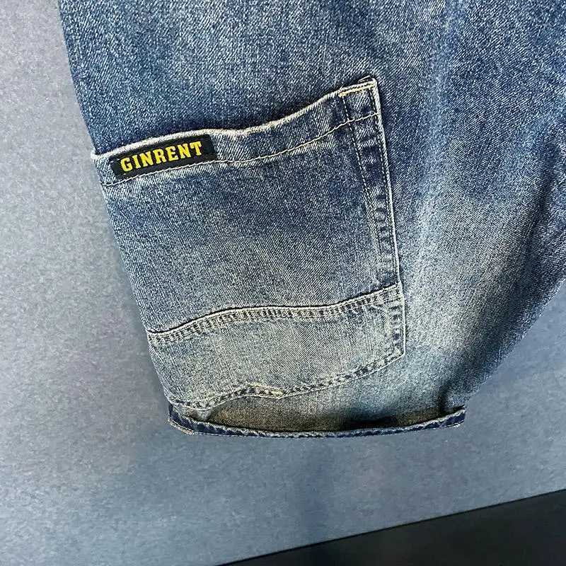 Summer Casual Jeans Shorts for Men Intage Style Big Pockets Knee Length Loose and Plus Size 5XL Streetwear Cowboy Pants for MenX240914
