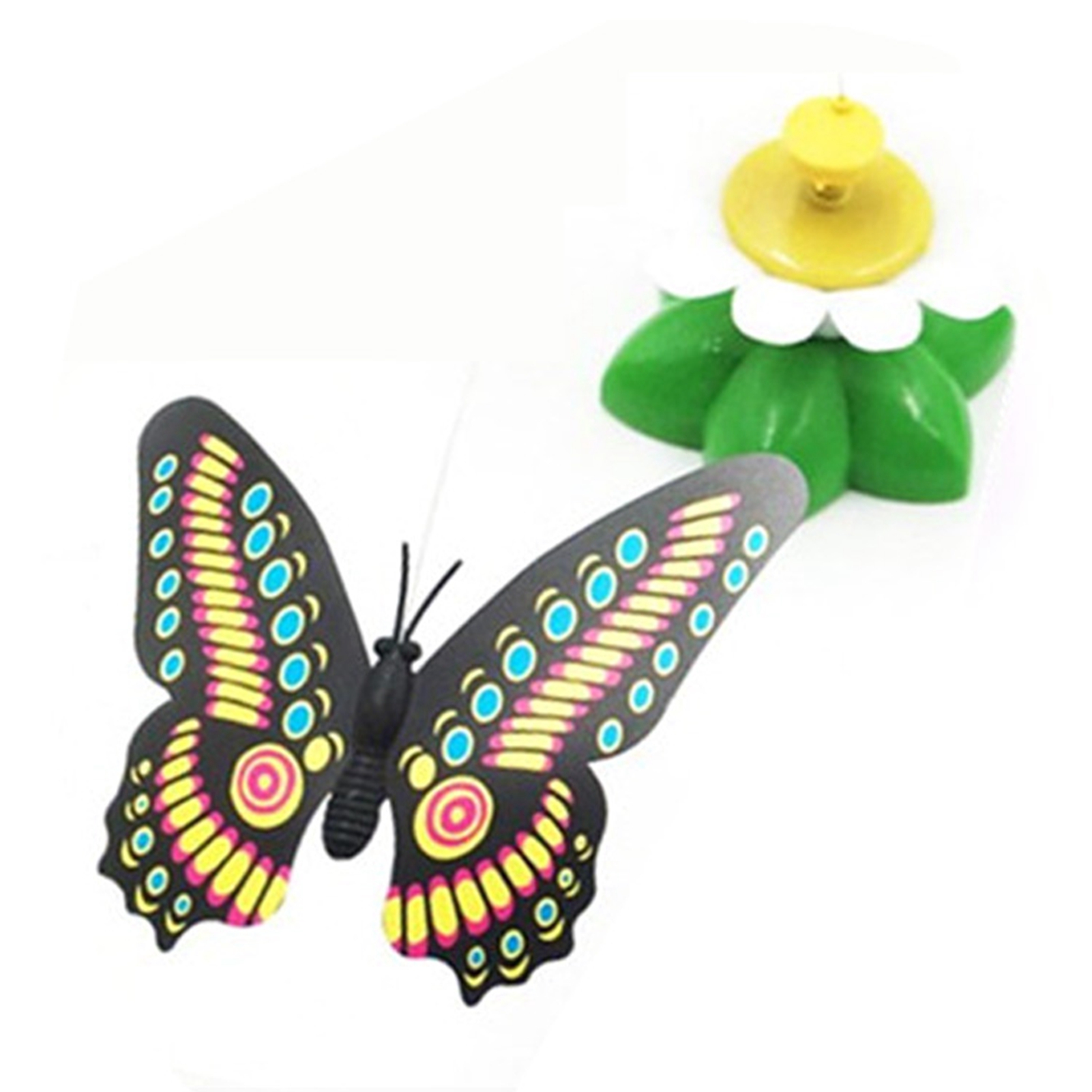 Cat Teaser Toy 360 Degree Rotating Butterfly Flower Shape Interactive Kitten Toy Cat Toys