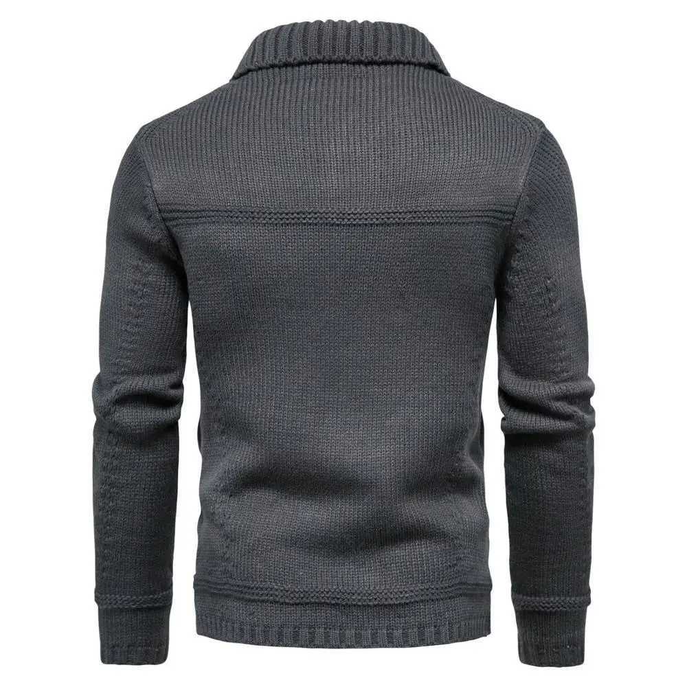 Mens Knitted Sweater Jacket Warm and Thicker In Winter Long Sleeve Cardigan Wool Mens Lapel Workwear Cardigan Outer SweaterXJ240907