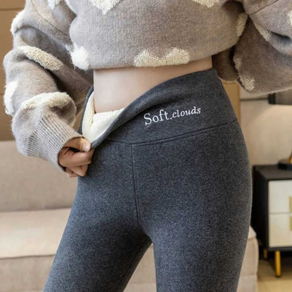 Fleece Lined Leggings High Waist Pantyhose Thickened Warm Legging Pants Solid Soft Clouds Fleece Leggings for Cold WeatherX240914