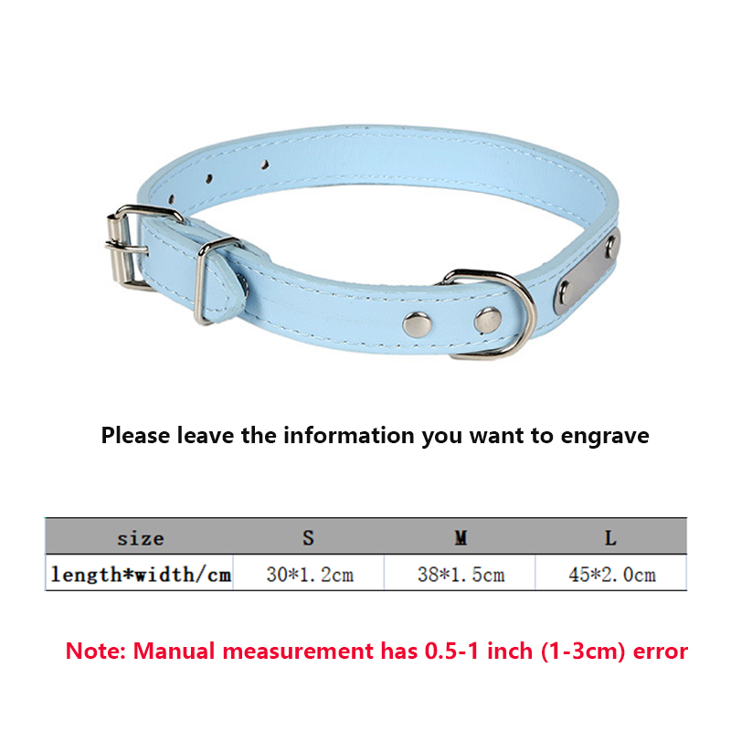 Personalized Custom Pet Collars Free Engraved Labels Leather Dog Collars Adjustable for Large, Medium & Small Dogs Accessories