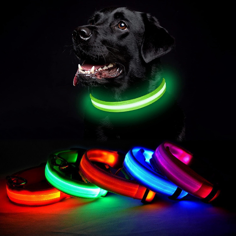 LED Glowing Dog Collars Light Luminous Flashing Glowing Bright Collar for Dogs Night Safety Dog Walking Supplies Pet Products