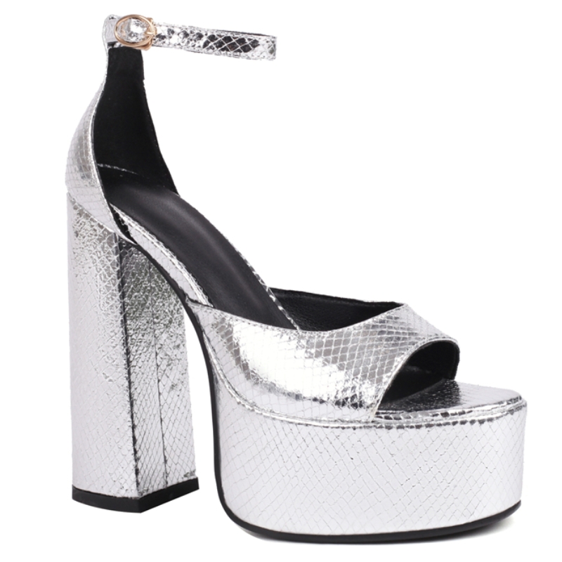 Women's Sexy Sandals Platform Summer 2024 Gold Sier High Heels Sandal Fashion Party Dance Wedding Shoes Female 2ce4