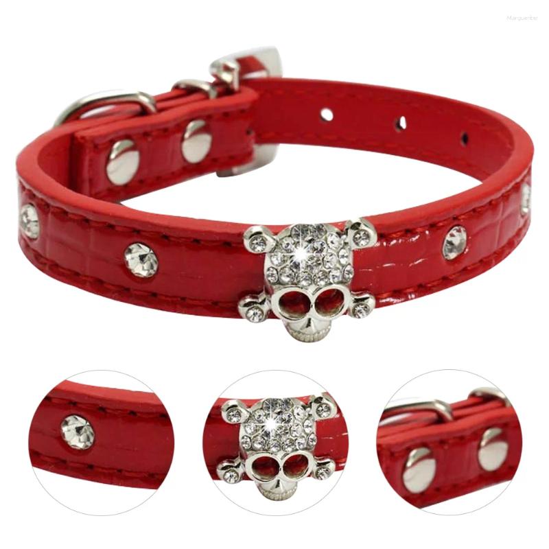 Dog Collars Halloween Skull Pet Collar Crystal PU Party Rhies Puppy Fashion Stylish