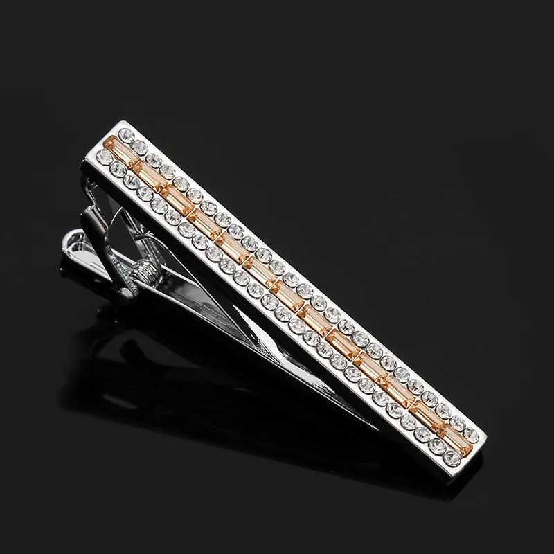Luxury Rhinestone Tie Clip Fashion Mens Business Banquet Dress Suit Ties Accessories High-end Wedding Tie-Clips Gifts for MenX240914