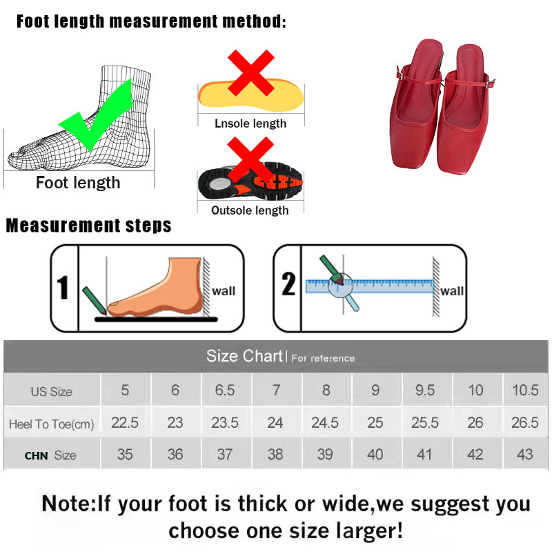 Female New Designer Fashion Square Toe Ladies Sandals Red Footwear Flats Slippers Mules Shoes New For Women 00dd
