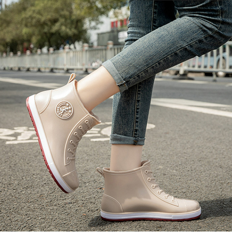 Water Boots Woman Rain Free Shipping Insulated Rubber Shoes Women Galoshes Comfort Flat Work Garden Waterproof Rain Gum Boots