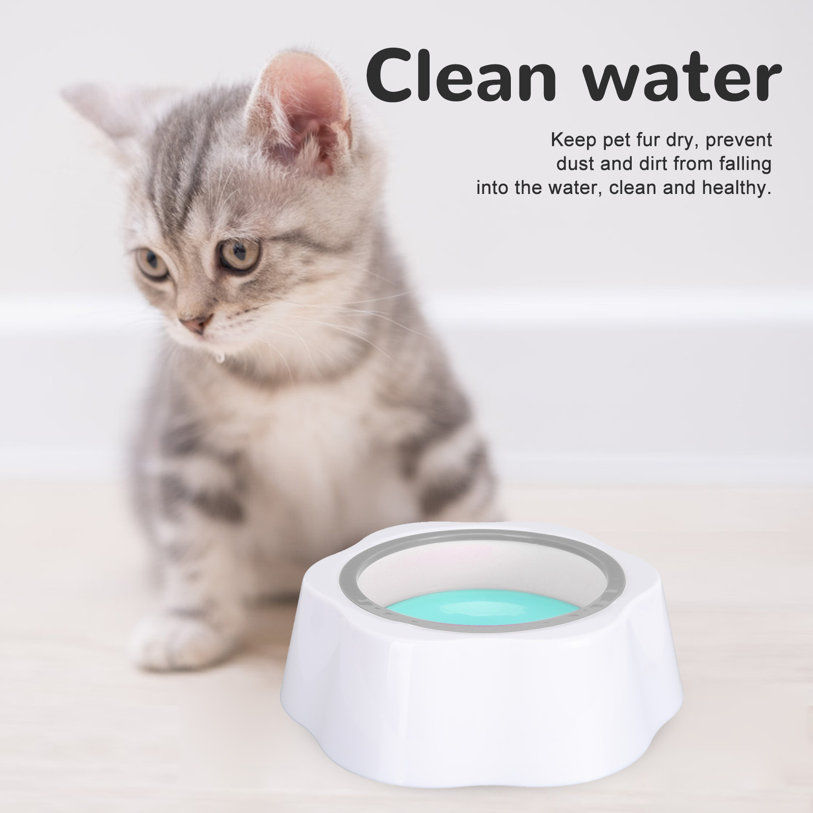 Slow Water Feeder for Dogs and Cats, Pet Bowl, Spill Proof, Plastic, Dustproof, Floating
