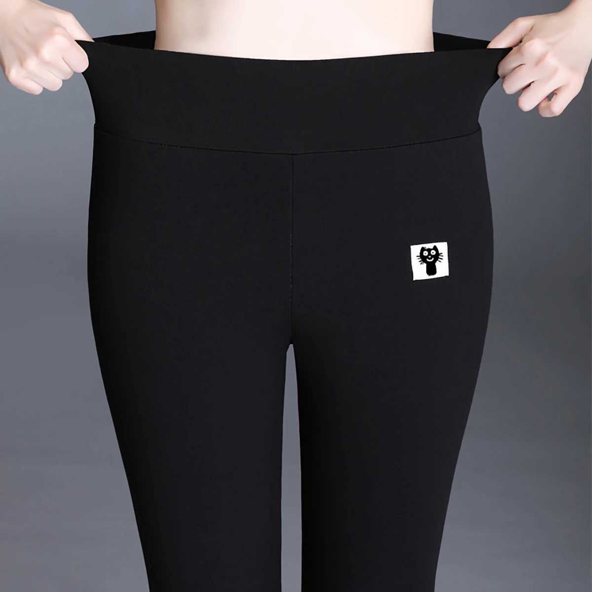 Women Solid Thicken Warm Leggings Lamb Fleece Thermal Legging Autumn Winter Pocket Tights High Stretchy Walking Pantalon PantsX240914