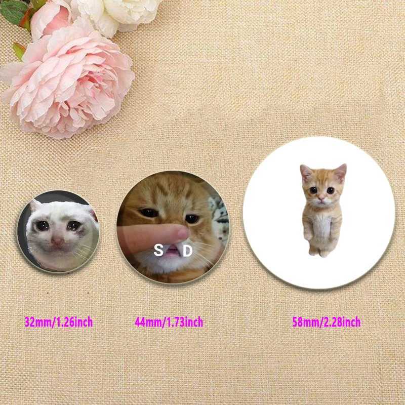 32/44/58mm Funny Cute Cat Badge Round Creative Brooches Fashion DIY Backpack Jewelry Accessory Gifts HD Print Handmade PinsX240914