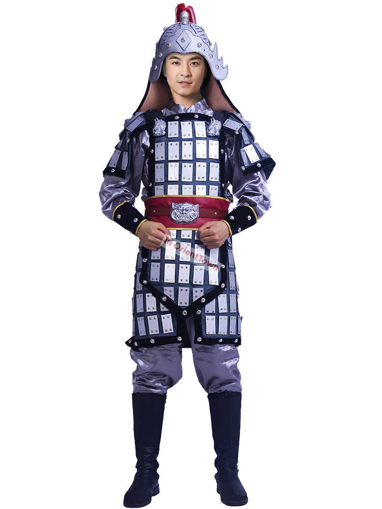 Ancient China Helmet Armor Costume Suits General Hanfu Armour Film TV Unique Outfit Historical Play Soldier Cosplay Garment