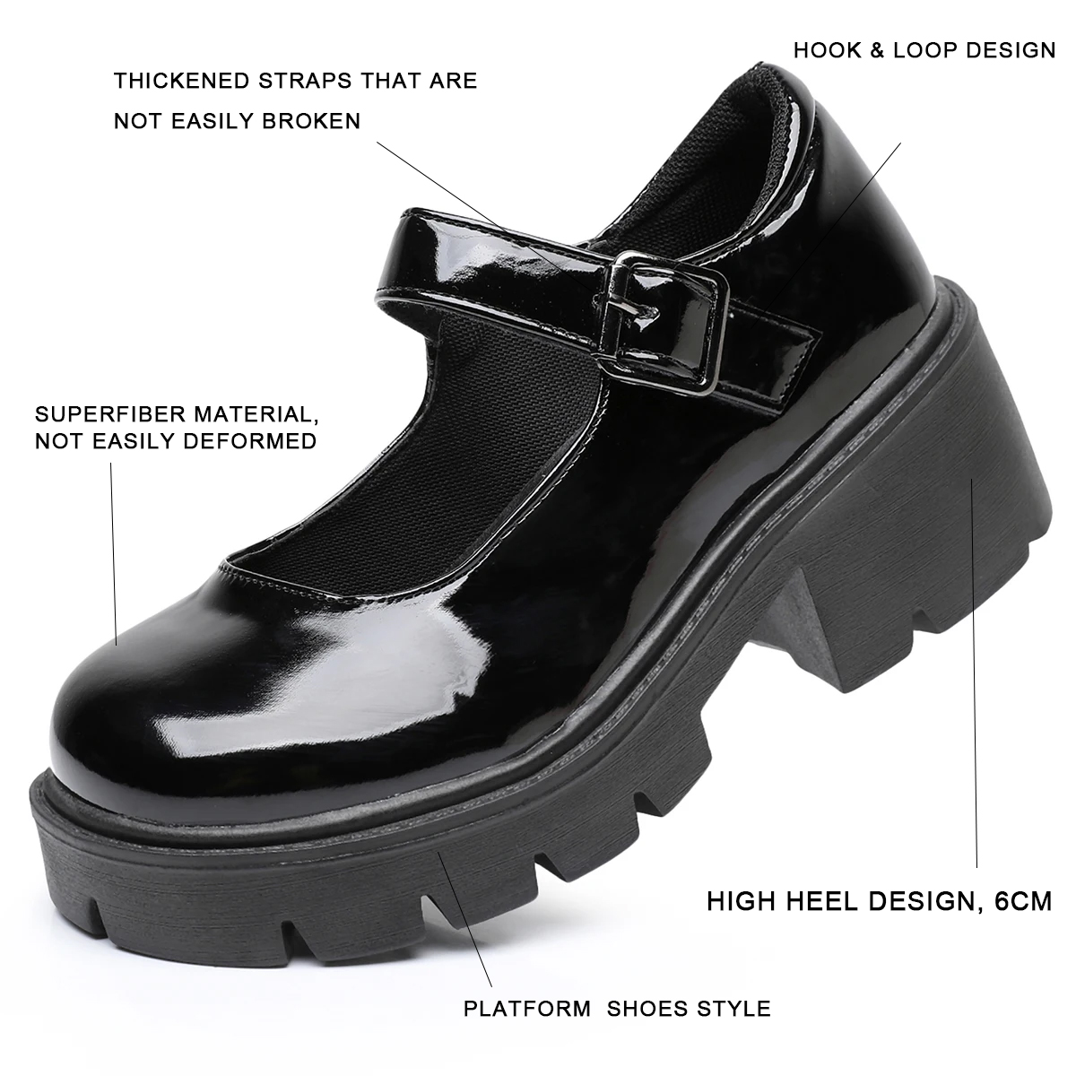 Lolita Shoes Women Japanese Mary Jane Shoes Women Vintage Girls Students JK Uniform High Heel Platform Shoes Cosplay Plus Size 995