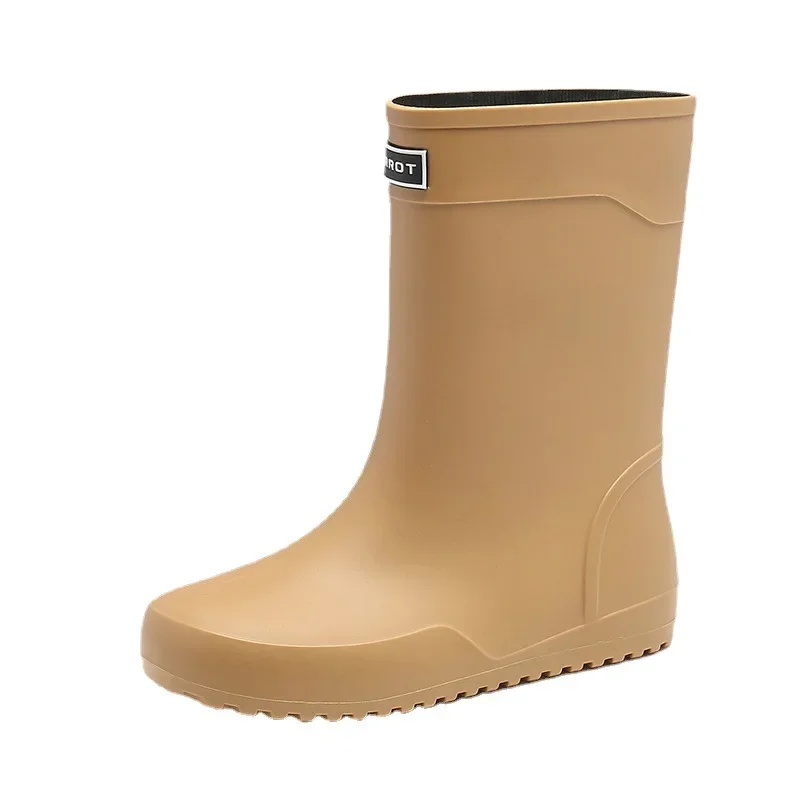 Men's Rain Boots Rubber Gumboots 2024 Slip on Mid-calf Waterproof Working Boots Comfort Non-slip Fishing Shoes for Men