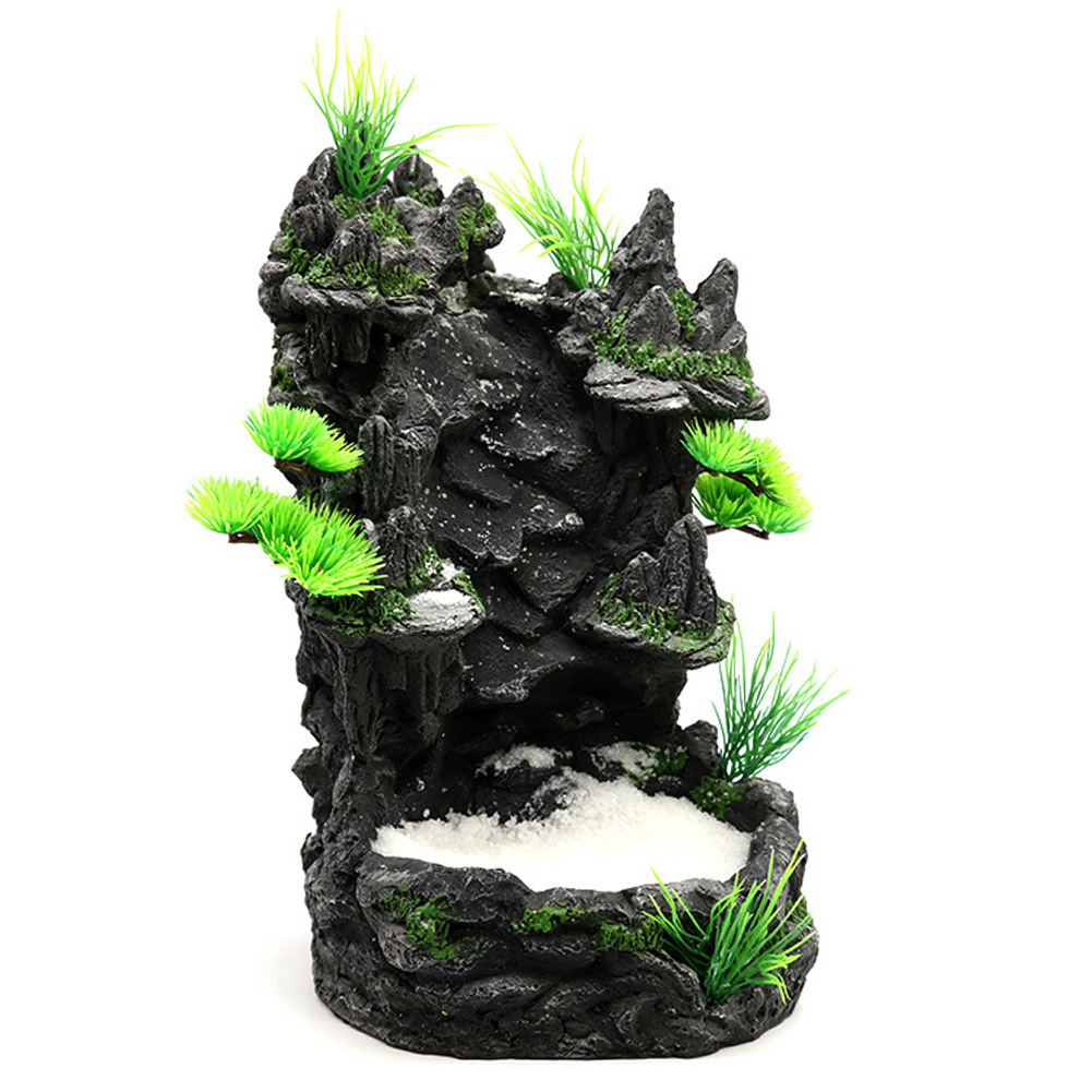 Aquarium Decoration Aquarium Waterfall Rockery Landscape Ornament Aquarium Resin Mountain Fish Tank Rockery Ornament