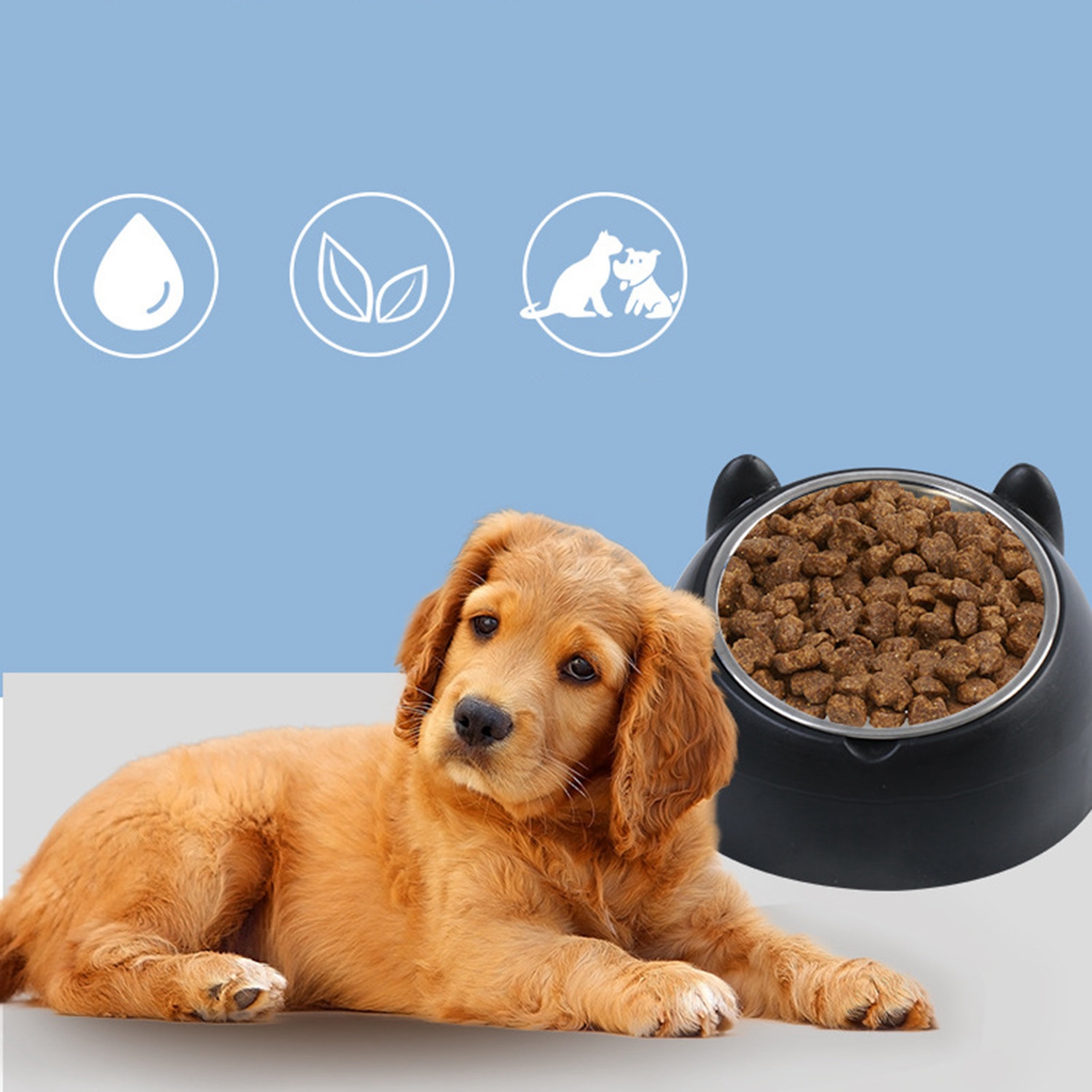 Feeder For Cats Pet Food Water Bowl Stainless Steel Detachable Cartoon Shape Dog Cat Feeding Bowlblack Cat Shape