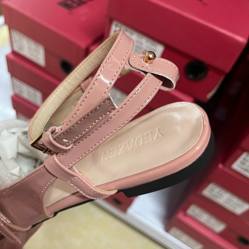 Round French Head One-e Buckle Flat Women'S Gentle Style Ballet Shoes Back Empty Toe Sandals 0407 51c4