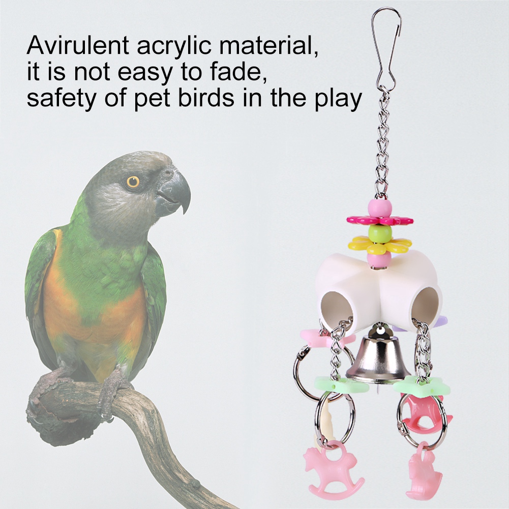 Acrylic Chewing Hanging Toy for Pet, Colorful Bird Cage, Parrot, Budgie, Cockatiel