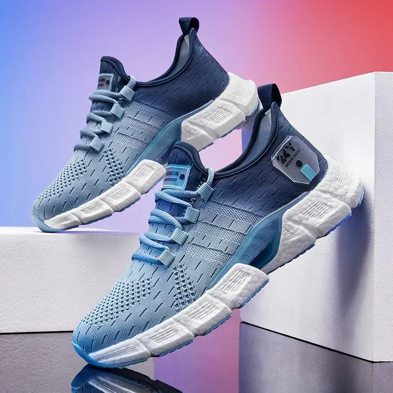 Fashion Men Lightweight Breathable Sneakers Vulcanize Casual Shoes Mesh Comfortable Outdoor Jogging Runnning Sport Shoes Zapatos