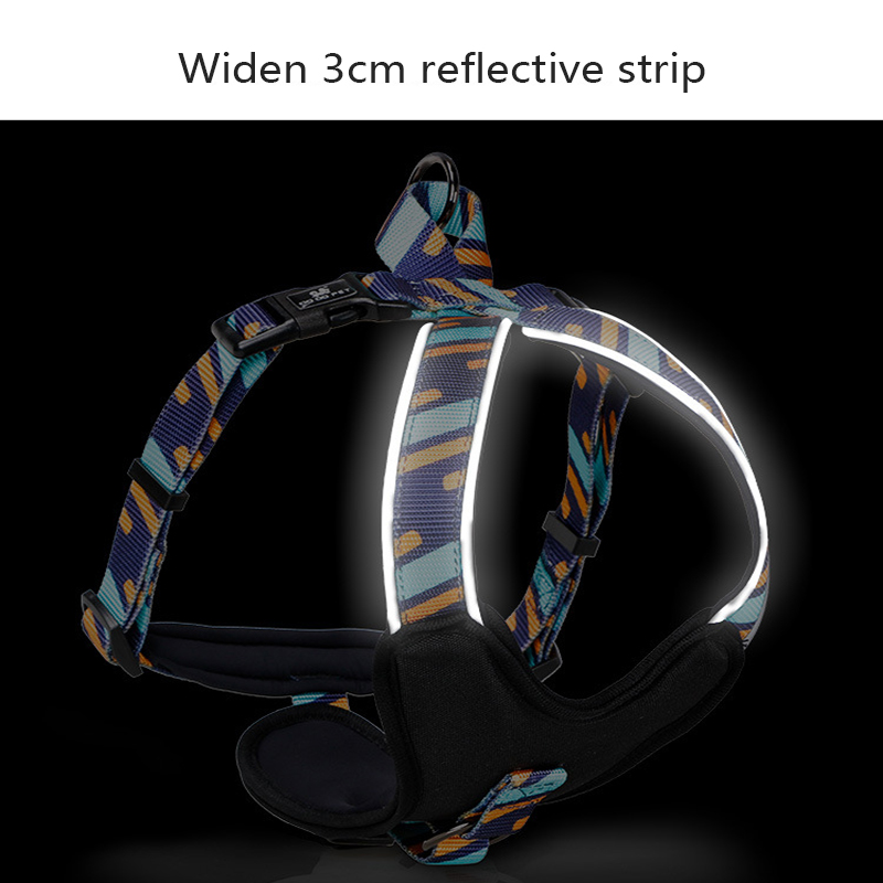 Vest-style Reflective Pet Harness Adjustable Dog Harness Comfortable and Breathable for Medium and Large Dogs Training Running
