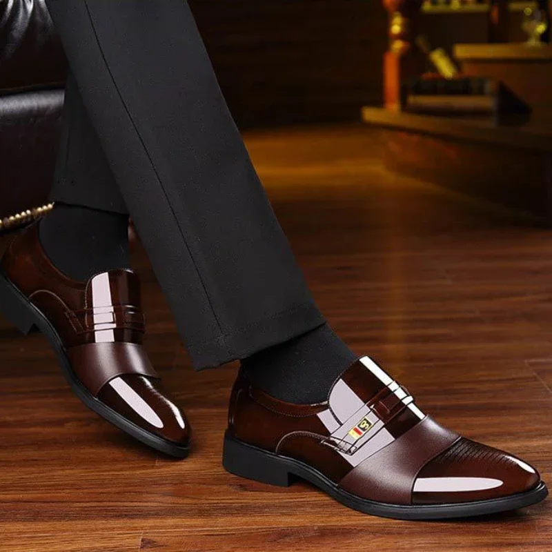 Men's Business Leather Dress Shoes Formal Slip-on Oxfords Loafers 4