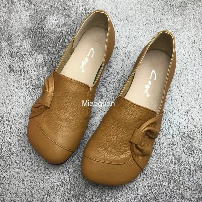 Women Loafer Flat Shoes Women Comfort Non-slip Soft Oxford Solid Color Mom's Shoes New Fashion Leather Footwear Spring Summer PU
