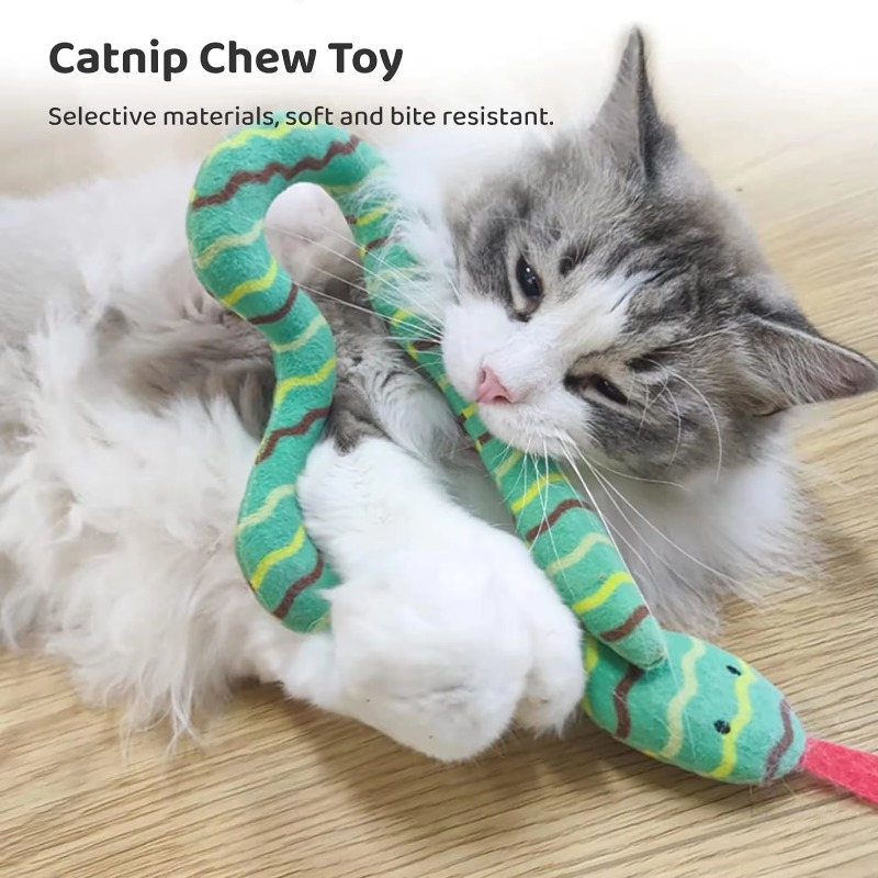 Cat Catnip Toy Interactive Toy Plush Cat Gluttonous Snake Bite-Resistant Molar Interactive Toy Gift For Cat Pet Accessories