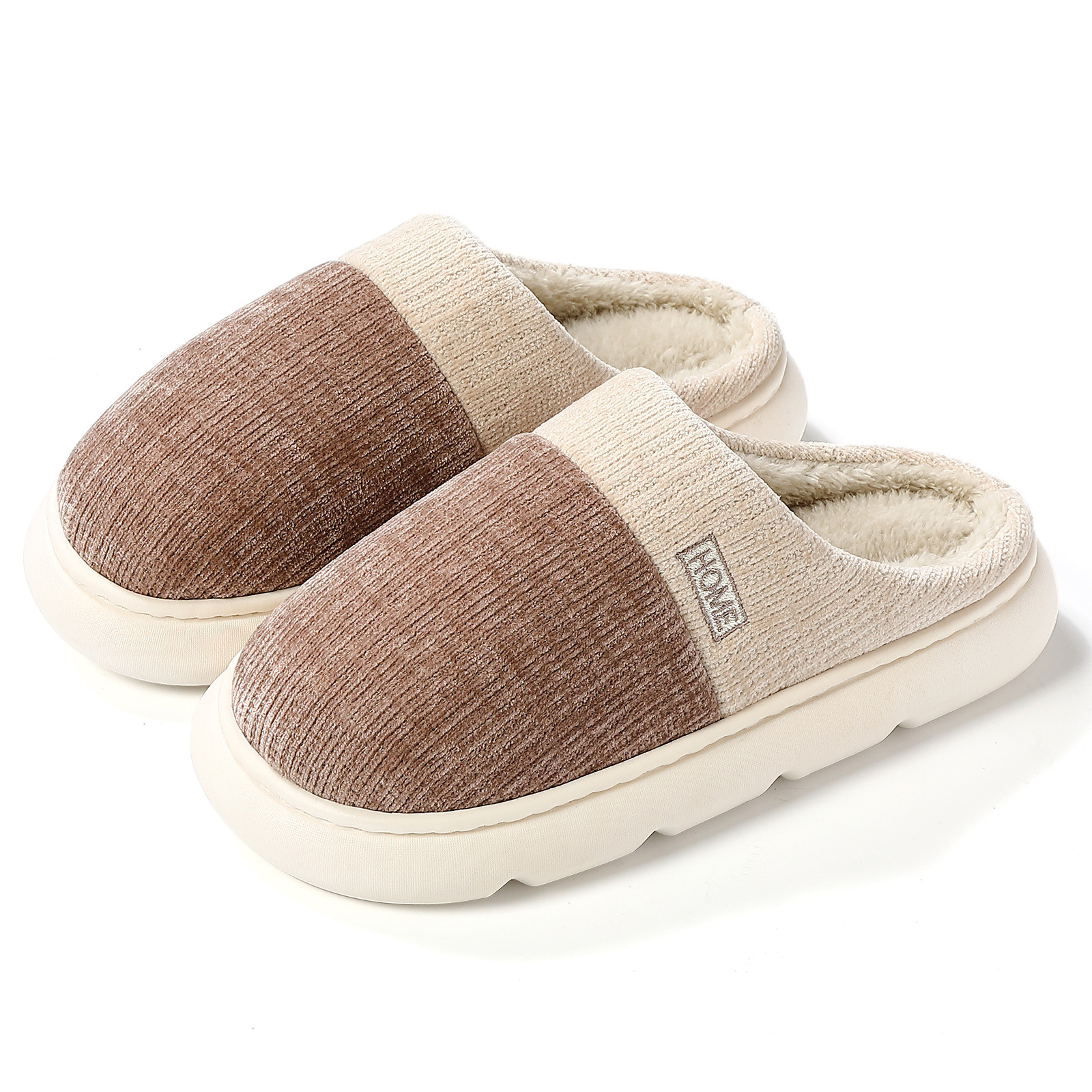 Winter Warm Slippers Men Plush Fur Indoor Home Shoes Thick Sole Anti Slip and Casual Soft Comfortable Slippers for Men Couples