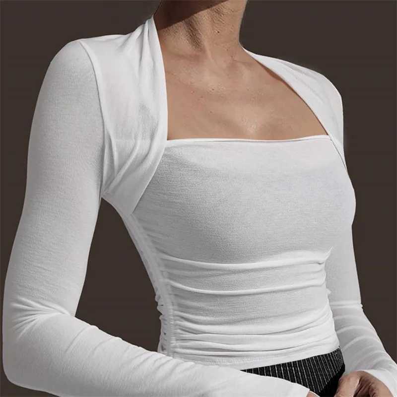 Sexy Neck Tight Fit Women Fitness Top Soft Long Sleeve Yoga Shirt Stretchy Sport T-shirts Lightweight Workout Clothes for Gym M240914