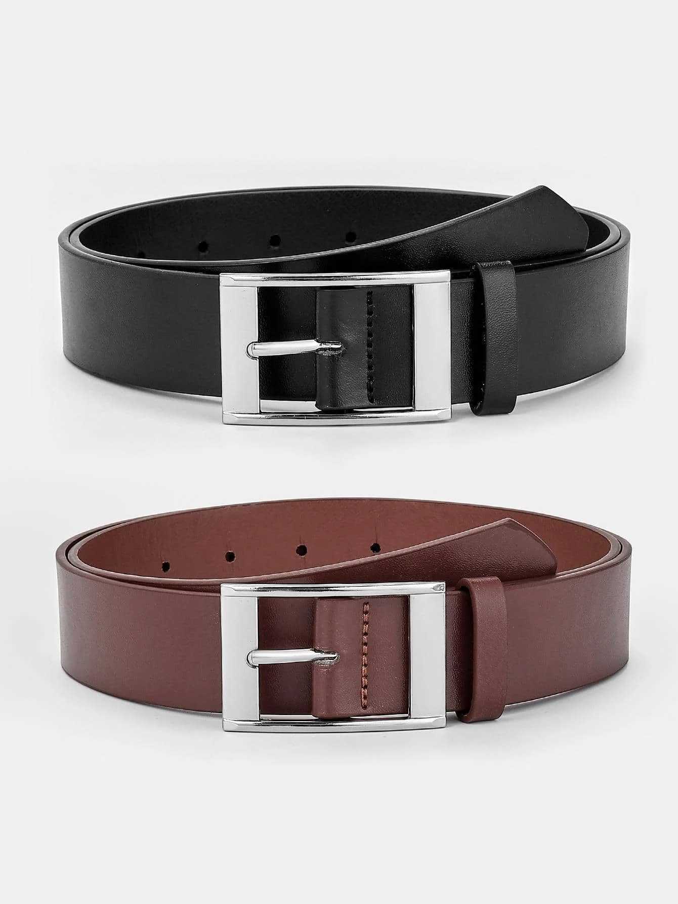 Mens Pin Buckle Faux Leather Belt Fashion Casual Business BeltX240914