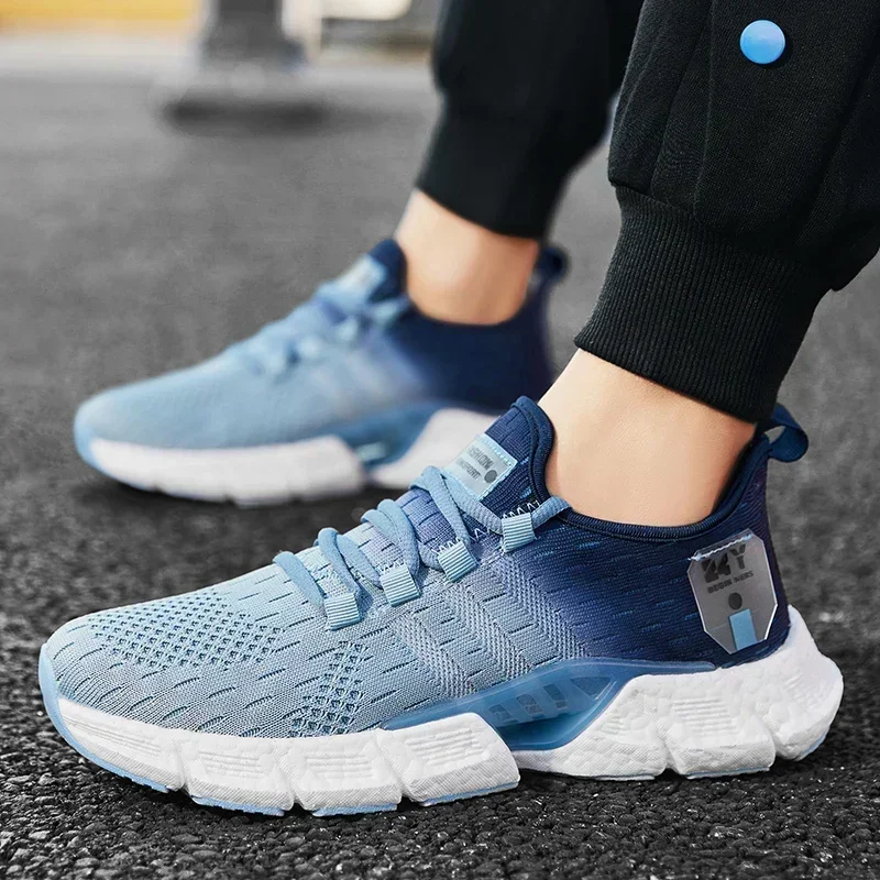 Fashion Men Lightweight Breathable Sneakers Vulcanize Casual Shoes Mesh Comfortable Outdoor Jogging Runnning Sport Shoes Zapatos