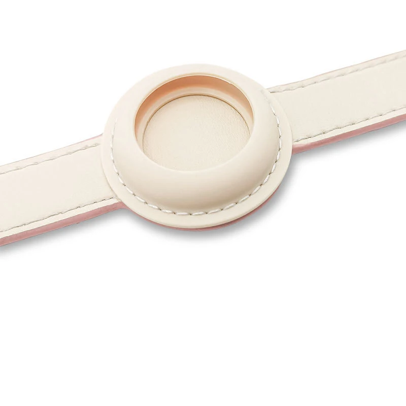 Leather AirTag Cat Collar-Non Breakaway Kitten Collar with Apple Air Tag Holder-Lightweight Pet Collars for Girl Boy Cat,Puppies