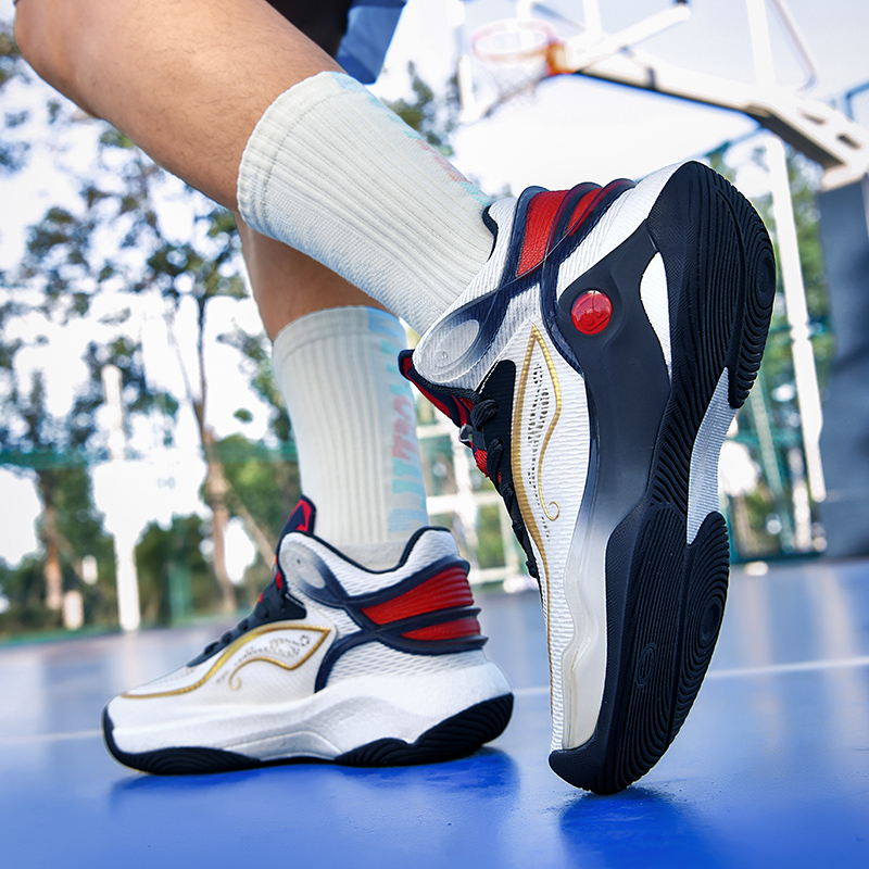 High-quality Men's Basketball Shoes Women Reflective Basketball Sneakers Men Outdoor Rubber Anti Slip Sports Training Shoes Male
