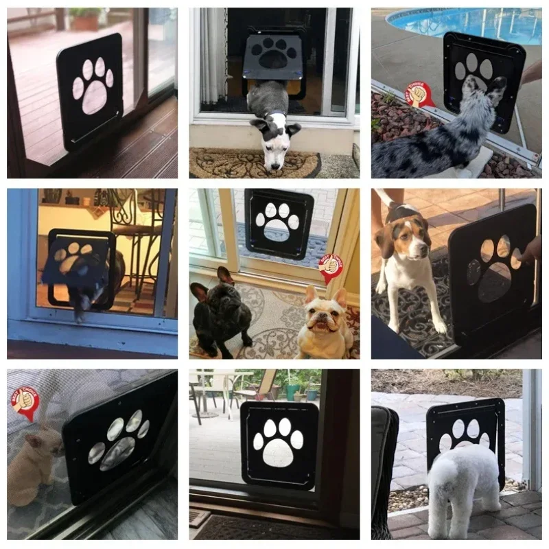 Pet Door Outdoor Dogs Cats Window Gate House Enter Freely Fashion Pretty Garden New Safe Lockable Screen Easy Install Dog Gate